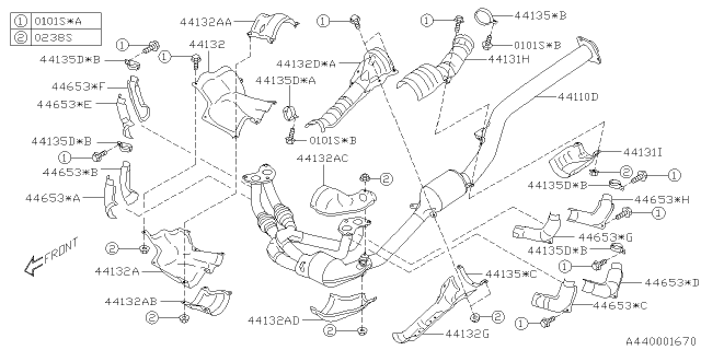 2021 Subaru Outback Cover COMPL-EXH Diagram for 44651AG96A