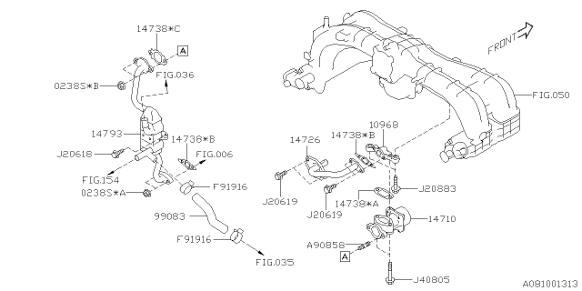 2021 Subaru Outback Cooler EGR Diagram for 14793AA240