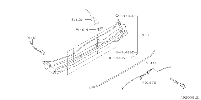 2021 Subaru Legacy Cowl Panel Diagram