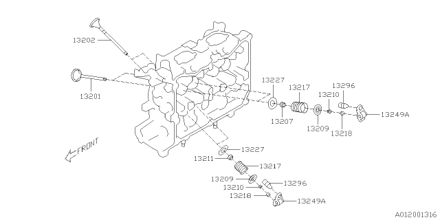 2021 Subaru Outback Valve-EXH Diagram for 13202AA97A