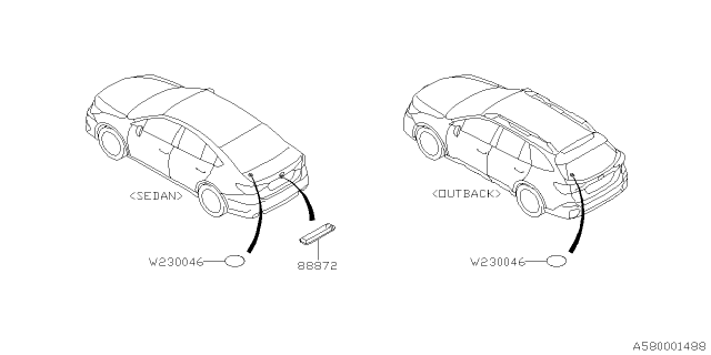 2020 Subaru Outback Key Kit & Key Lock Diagram 1