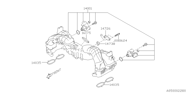 2020 Subaru Legacy MANIF COMPL-Int Diagram for 14001AC64A