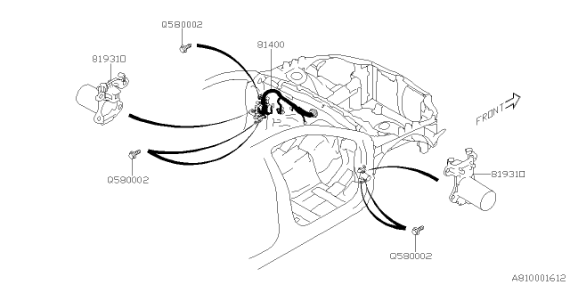 2020 Subaru Legacy Wiring HARN Ctr Bhd Diagram for 81402AN03A