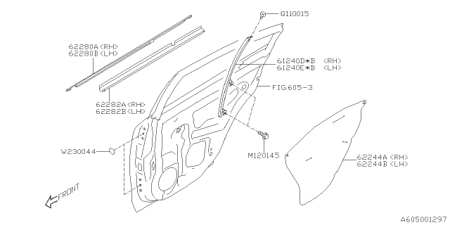 2020 Subaru Legacy SASH Assembly PTN R SLH Diagram for 62240AN010