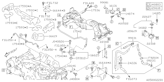 2021 Subaru Legacy Bracket SOLENOID Valve Diagram for 14874AA540