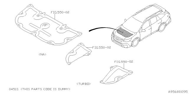2020 Subaru Legacy Hood Insulator Diagram