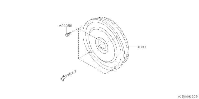 2020 Subaru Outback Torque Converter & Converter Case Diagram 5