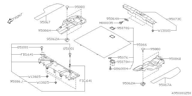 2020 Subaru Legacy Edge Floor R Assembly Diagram for 95073AN00AVH