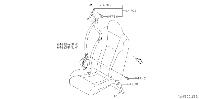 2021 Subaru Legacy Belt Assembly F In Diagram for 64631AN02AVH