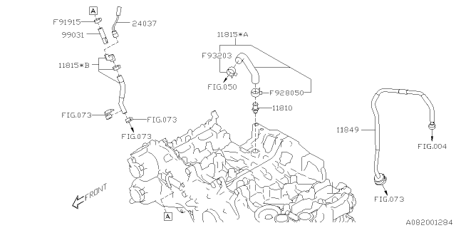 2021 Subaru Outback Pcv Hose Assembly Diagram for 11815AC89B