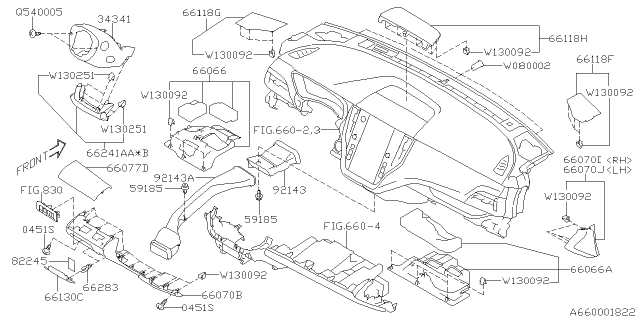 2020 Subaru Legacy Instrument Panel Diagram 3