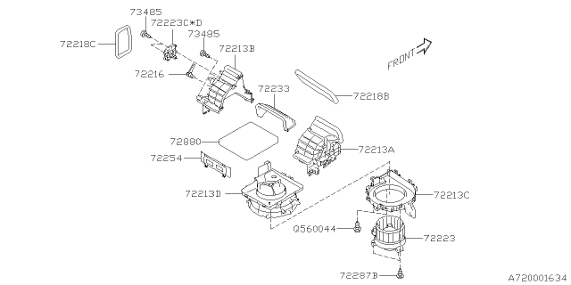 2021 Subaru Outback Case Assembly Diagram for 72213AN03A