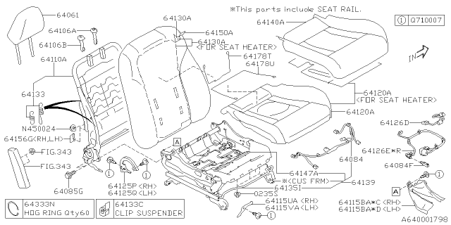 2021 Subaru Legacy Harness Assembly CUS RH Diagram for 64126AN06A