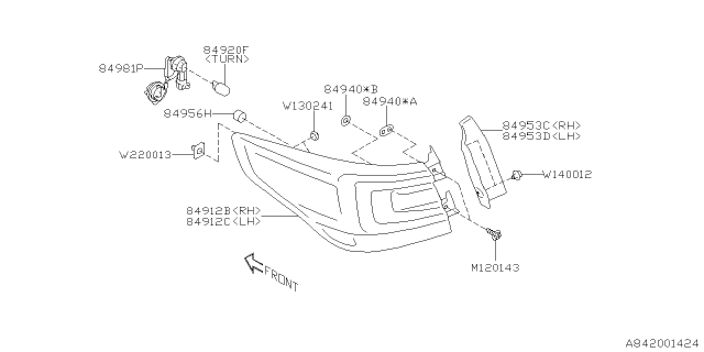 2021 Subaru Outback Lamp - Rear Diagram 1