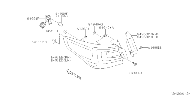 2020 Subaru Outback Lamp - Rear Diagram 1