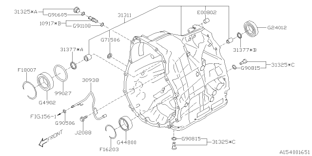 2020 Subaru Legacy Automatic Transmission Case Complete Diagram for 31311AA960