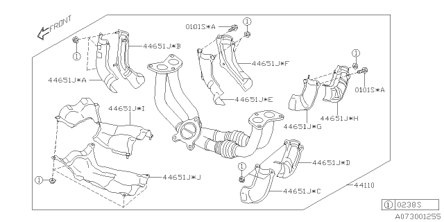 2021 Subaru Outback Cover Complete-Exhaust Diagram for 44651AG09A