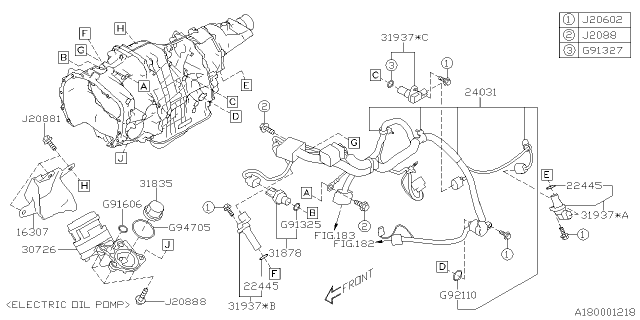2020 Subaru Legacy FLTR Assembly-ATF Diagram for 31835AA060
