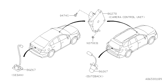 2021 Subaru Outback R V Camera Assembly Diagram for 86267AN00A