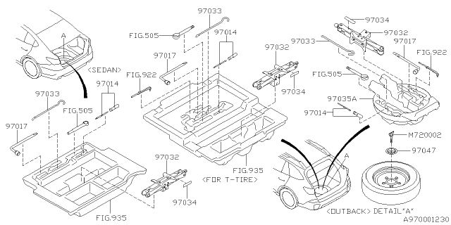 2021 Subaru Legacy Holder Assembly Jack Diagram for 97035AN00A