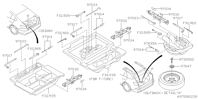 2021 Subaru Legacy Label Jack Diagram for 97034AN00A