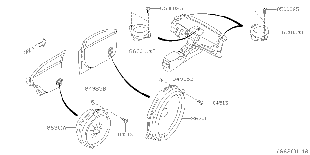 2020 Subaru Outback Audio Parts - Speaker Diagram 1