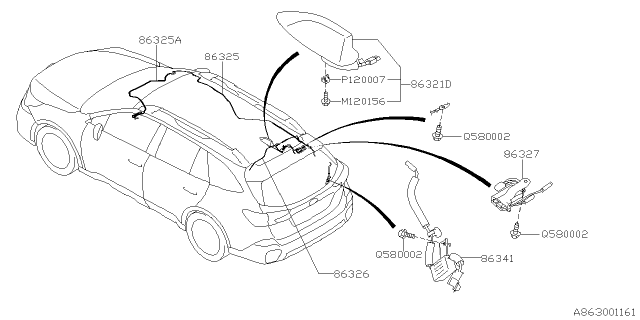 2020 Subaru Legacy Noise SUPPR Assembly 5US Diagram for 86341AN60A