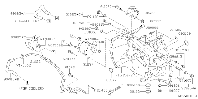 2021 Subaru Outback Torque Converter & Converter Case Diagram 4
