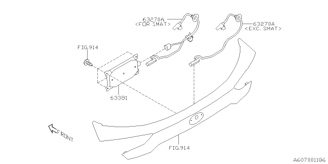 2020 Subaru Legacy SENS Hd Free Ay Diagram for 63381AN00A