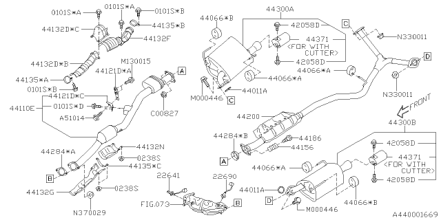 2020 Subaru Outback Cover COMPL-EXH Diagram for 44651AG86A