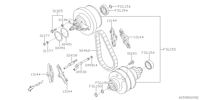 2021 Subaru Outback SHIM-PRIM PLLY Diagram for 32451AA110