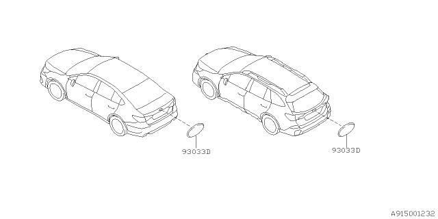 2021 Subaru Outback Molding Diagram 1