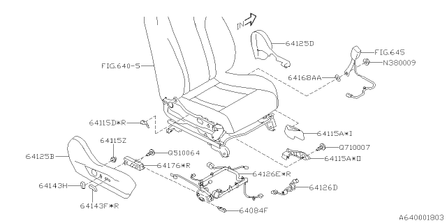 2021 Subaru Legacy Switch Assembly RH Diagram for 64176FL020