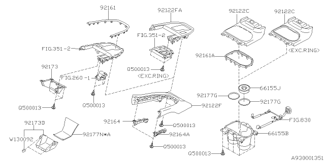 92076AN00A Genuine Subaru SPACER Cup Holder