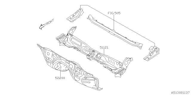 2021 Subaru Legacy Duct COMPL SIA Diagram for 51121AN00A9P