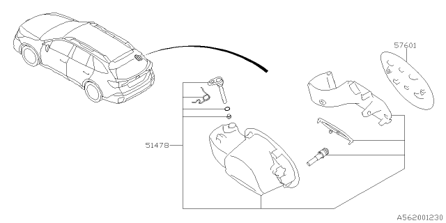 2021 Subaru Outback Trunk & Fuel Parts Diagram 2