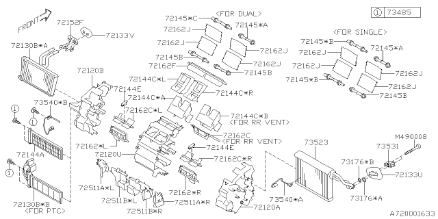 2021 Subaru Outback EVAPORATOR Assembly-COOLI Diagram for 73523FL00A