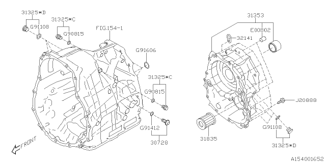 2021 Subaru Outback Case COMPL-INTMD Diagram for 31353AA160