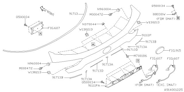2021 Subaru Legacy Outer Garnish Diagram 1