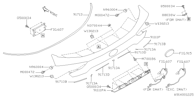 2020 Subaru Outback Outer Garnish Diagram 1