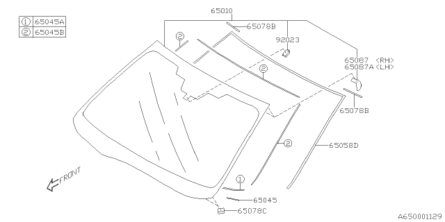 2021 Subaru Outback Molding F Diagram for 65058AN01A