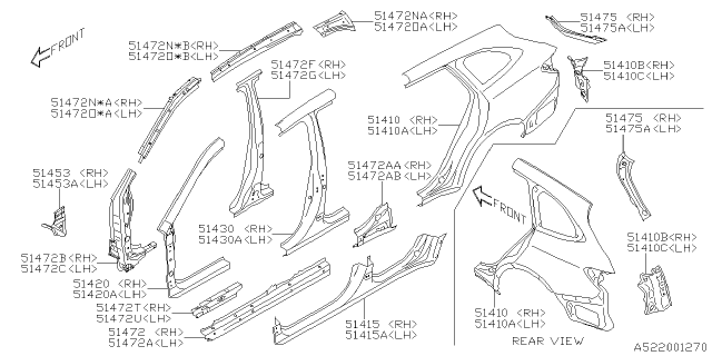 2021 Subaru Outback Side Panel Diagram 5