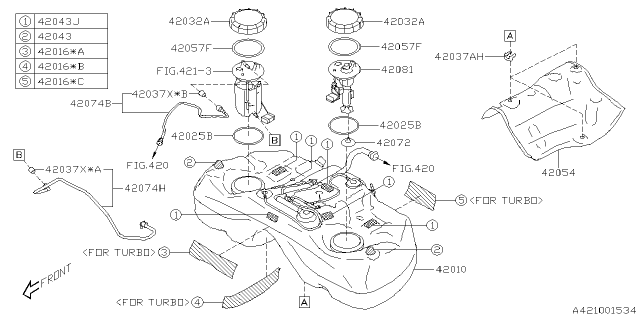 2021 Subaru Outback Fuel Main Gauge Sending Unit Diagram for 42081AN03A