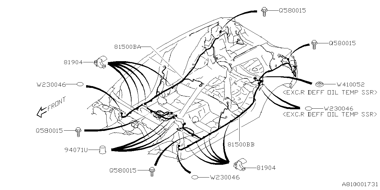 81503FN00A Subaru Wiring Harness Rear Right Usa