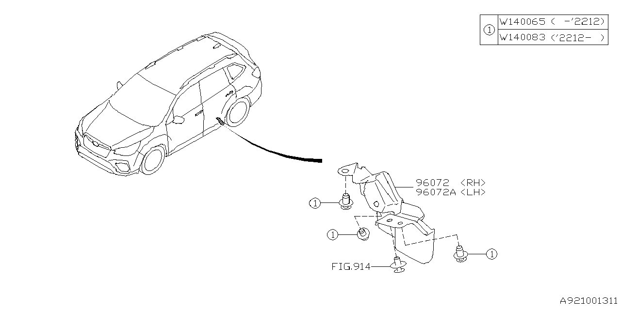 96072SJ040 Subaru PLATE AIR FLAP R RH