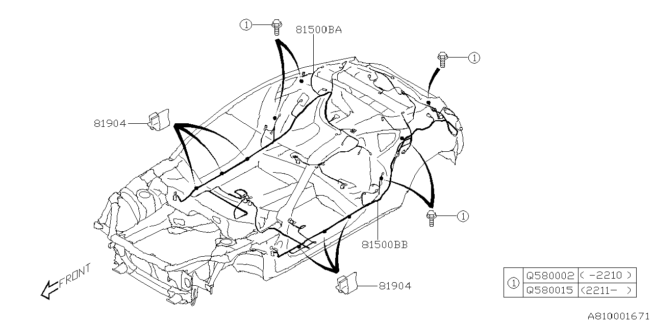 81503CC010 Subaru Wiring Harness Rear Right
