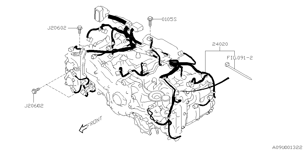 24020AH220 Subaru Harness Engine