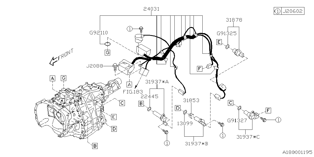 Subaru 24031AA782 HARN-TRANS 24031AA782 Subaru HARN-TRANS