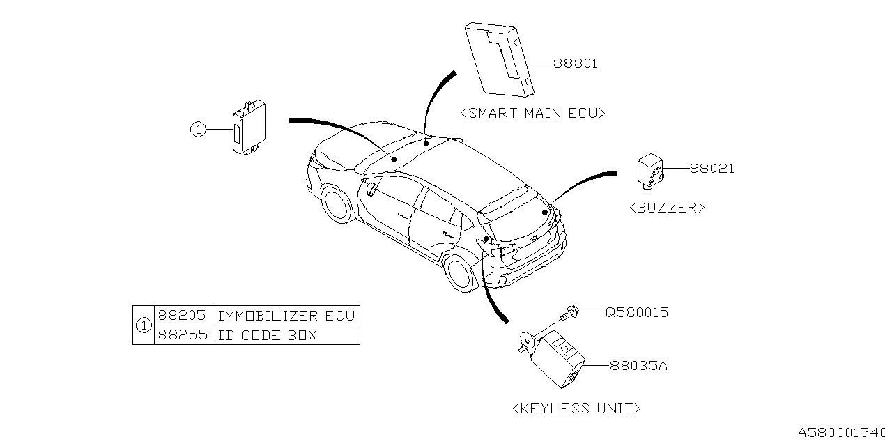 88035FN021 Subaru KEYLESS ENTRY UNI