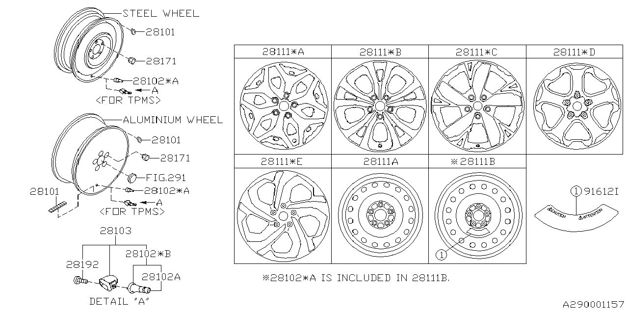 28111SJ120 Subaru DISC WHEEL AL 17